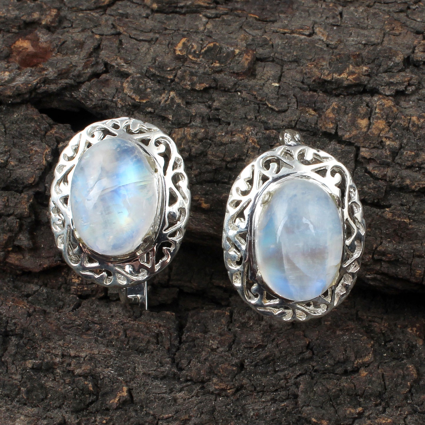 Traditional Rainbow Moonstone Earrings 925 Sterling Silver Earrings Handmade White Rainbow Earrings
