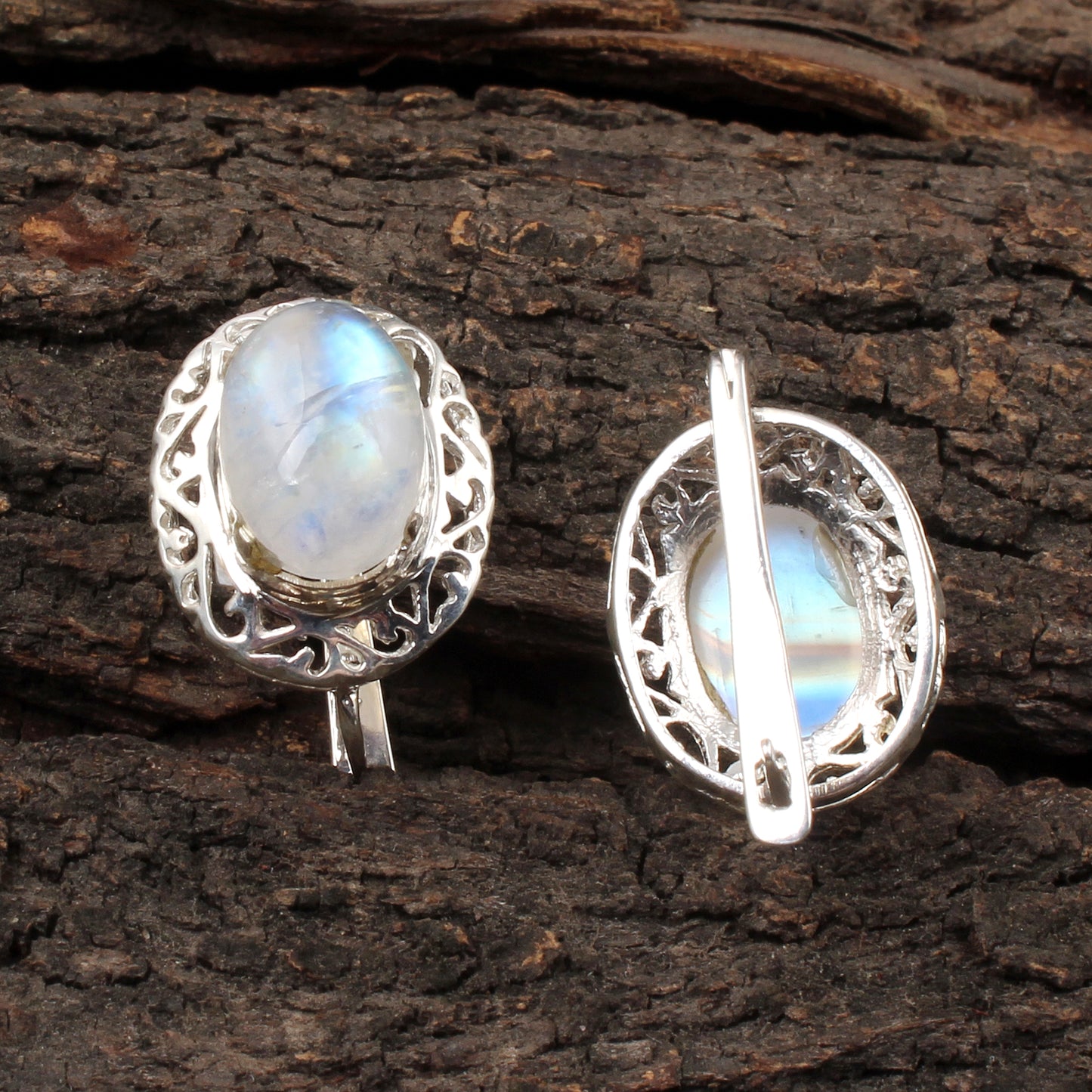 Traditional Rainbow Moonstone Earrings 925 Sterling Silver Earrings Handmade White Rainbow Earrings