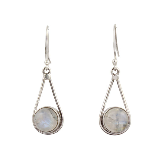 Natural Rainbow Moonstone Earrings 925 Sterling Silver Earrings Handmade Dangle White Rainbow Jewelry
