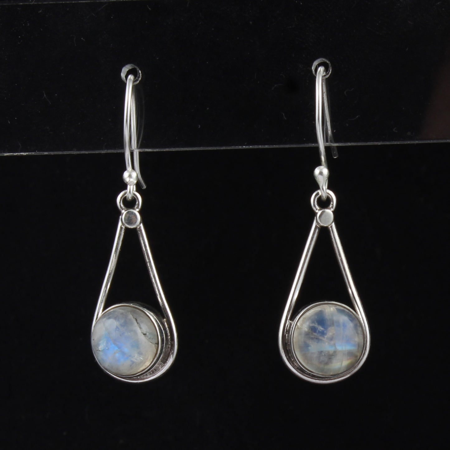 Natural Rainbow Moonstone Earrings 925 Sterling Silver Earrings Handmade Dangle White Rainbow Jewelry