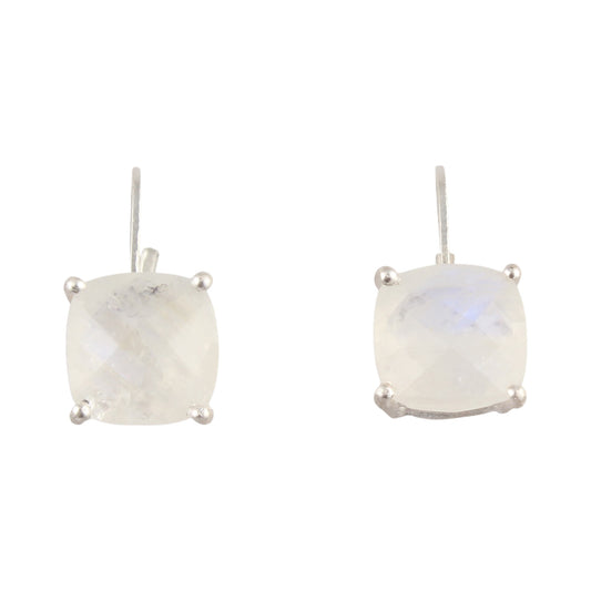 Rainbow Moonstone Lever Back Earrings 925 Sterling Silver Earrings Handmade White Rainbow Earrings