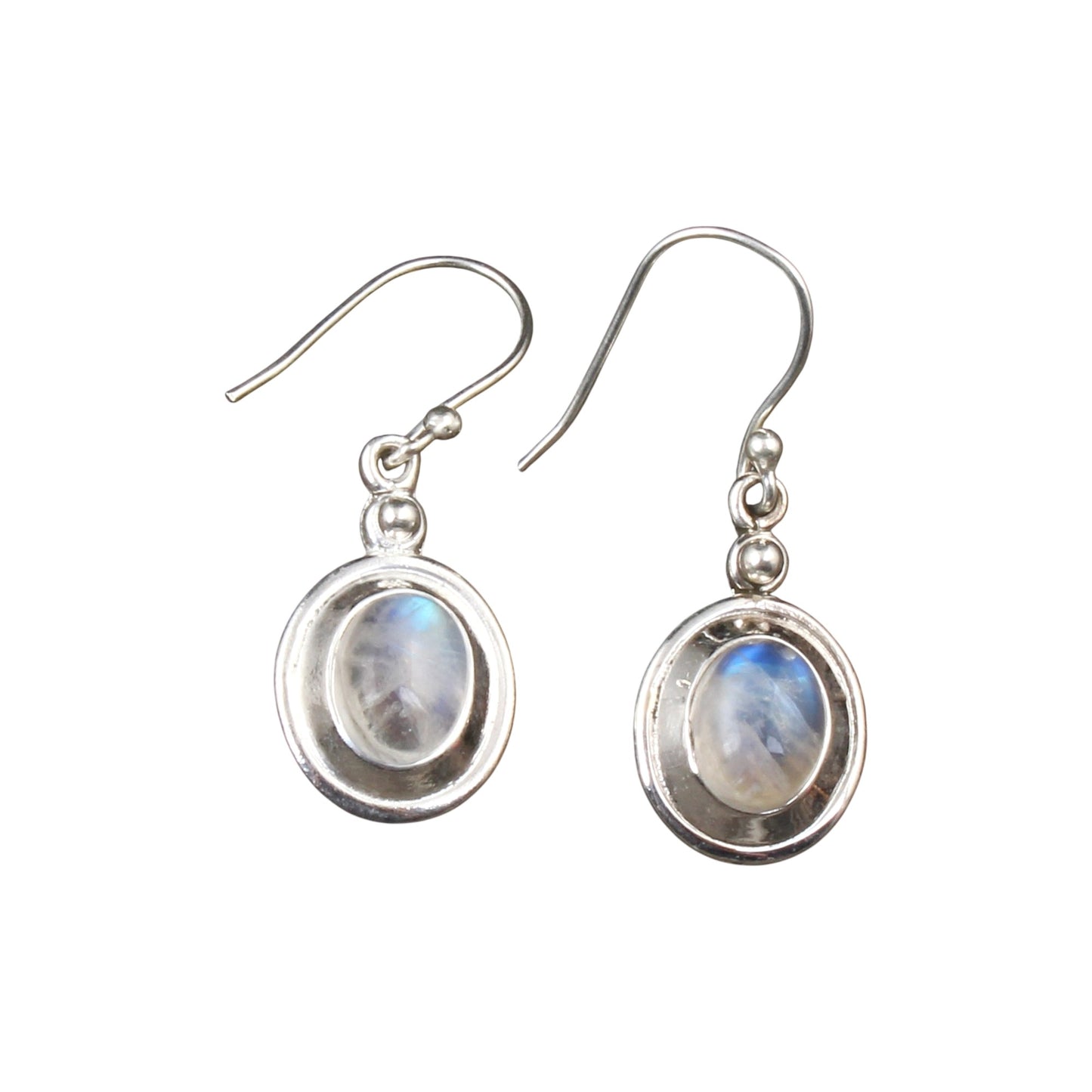 Rainbow Moonstone Earrings 925 Sterling Silver Earrings Handmade Dangle Natural Oval Gemstone Earrings