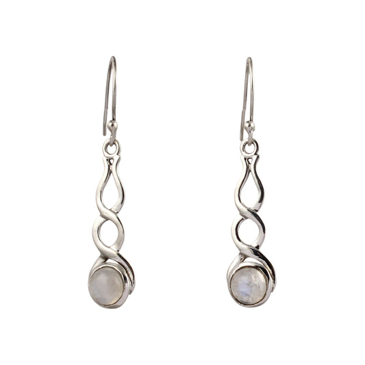 Rainbow Moonstone Earrings Designer 925 Sterling Silver Earrings Handmade Dangle Natural White Rainbow Earrings