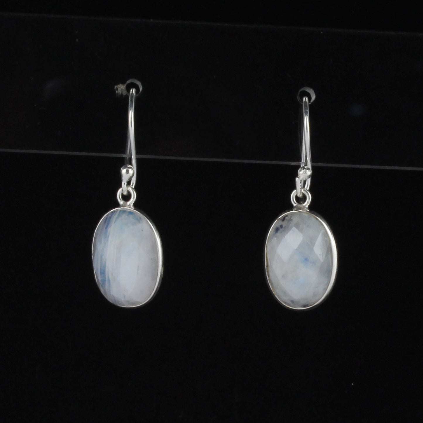 Natural Faceted Rainbow Moonstone Earrings 925 Sterling Silver Earrings Handmade Dangle White Rainbow Earrings