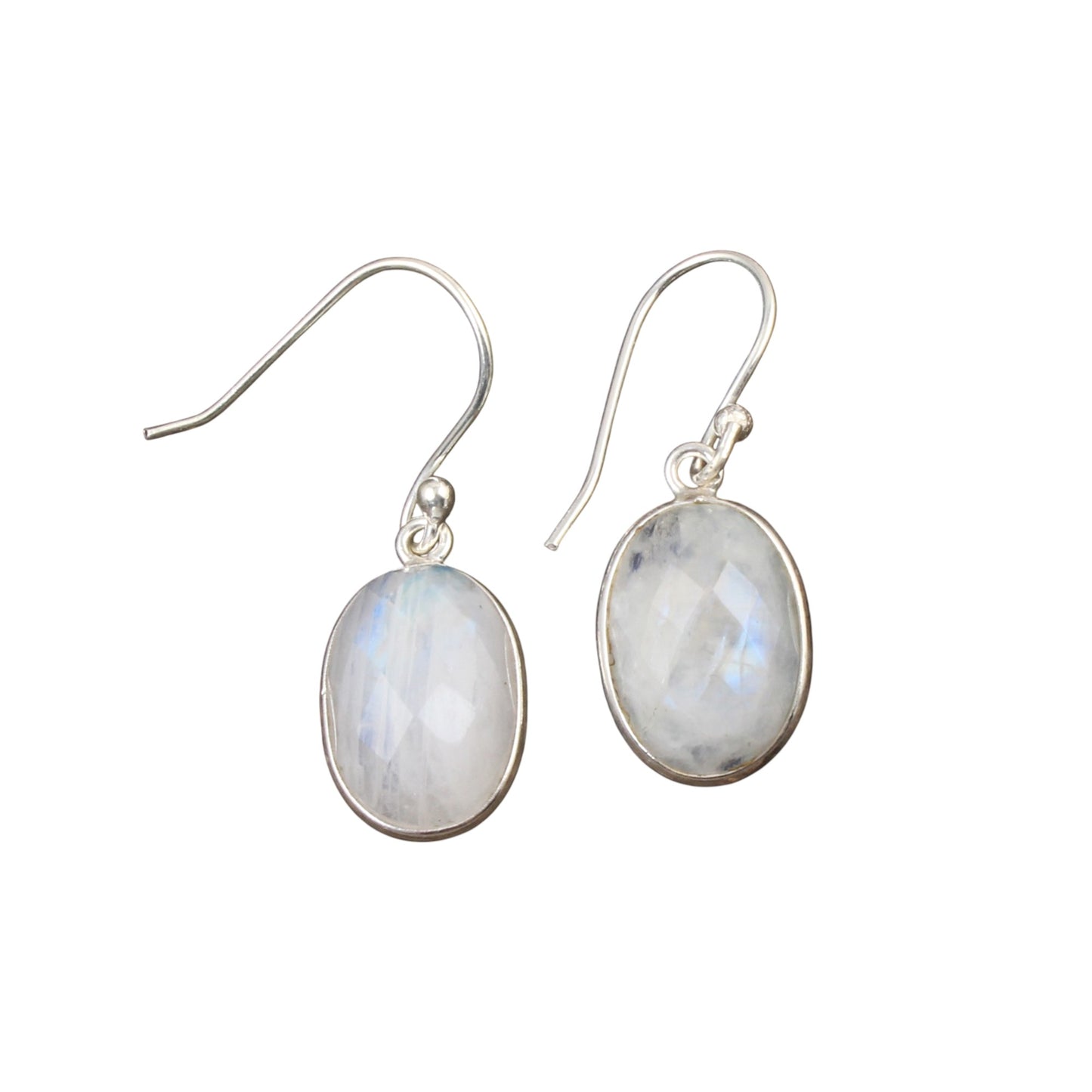 Natural Faceted Rainbow Moonstone Earrings 925 Sterling Silver Earrings Handmade Dangle White Rainbow Earrings