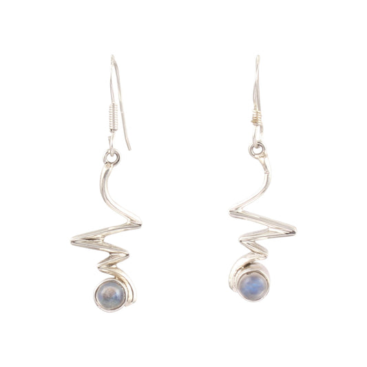 Designer Rainbow Moonstone Earrings 925 Sterling Silver Earrings Handmade Dangle Natural White Rainbow Earrings