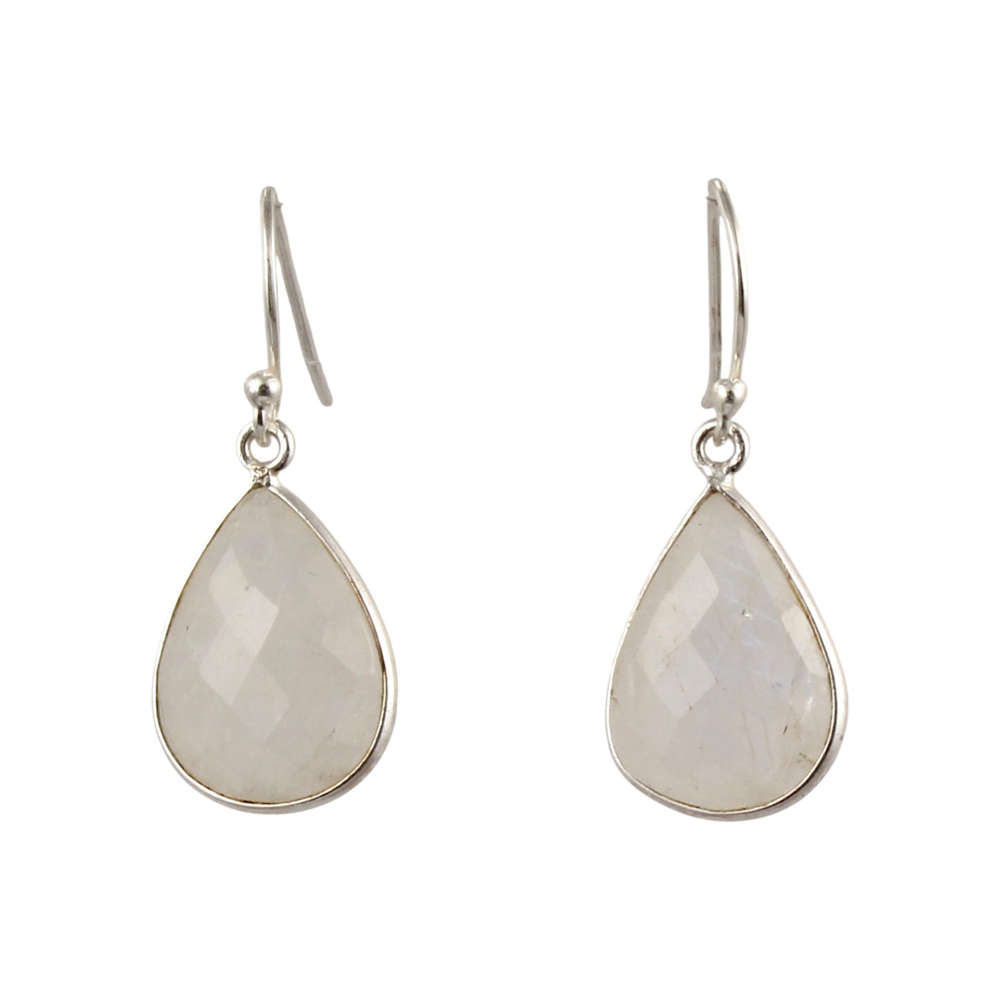 Rainbow Moonstone Earrings 925 Sterling Silver Earrings Handmade Dangle Faceted White Rainbow Earrings