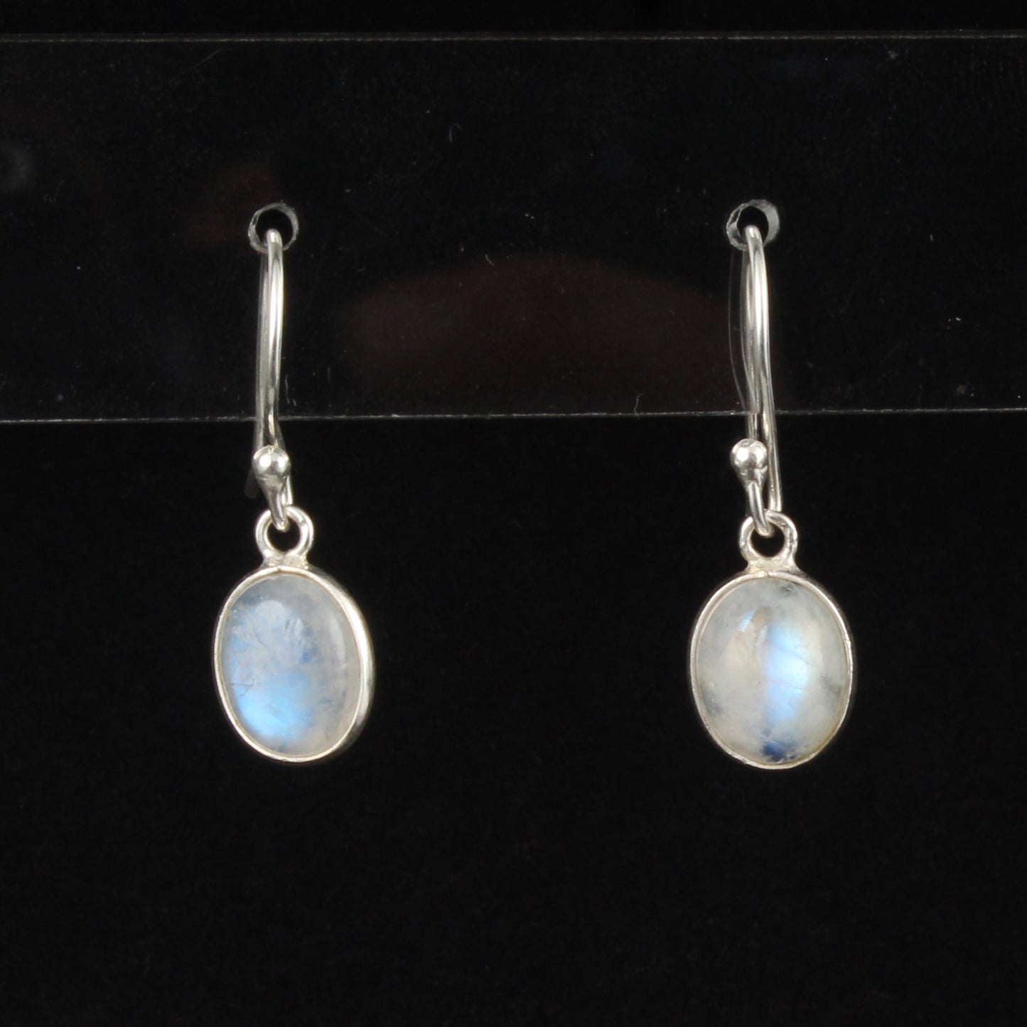 Rainbow Moonstone Cab Earrings 925 Sterling Silver Earrings Handmade Dangle White Rainbow Earrings