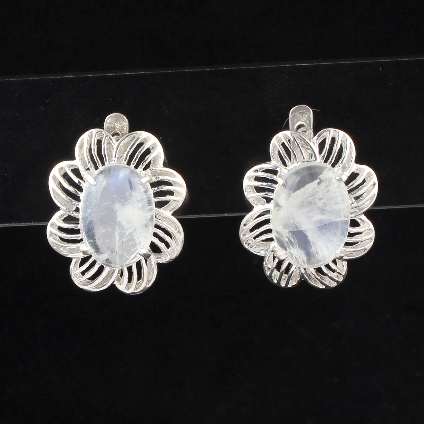 Bohemian Rainbow Moonstone Earrings 925 Sterling Silver Earrings Handmade White Rainbow Earrings Jewelry