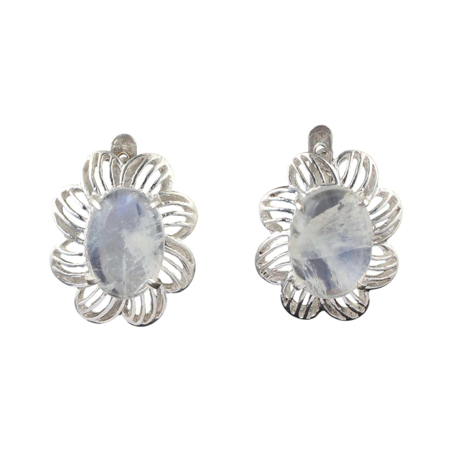 Bohemian Rainbow Moonstone Earrings 925 Sterling Silver Earrings Handmade White Rainbow Earrings Jewelry