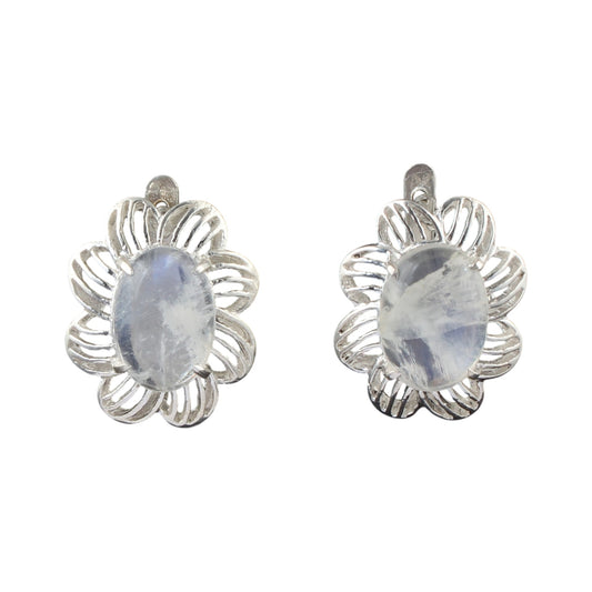 Bohemian Rainbow Moonstone Earrings 925 Sterling Silver Earrings Handmade White Rainbow Earrings Jewelry