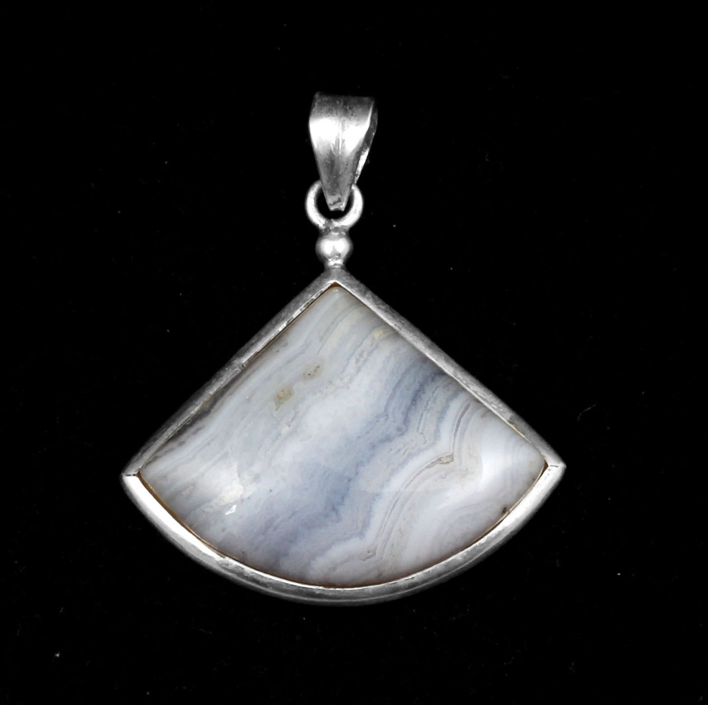 Blue Lace Agate  Sterling Silver Pendant