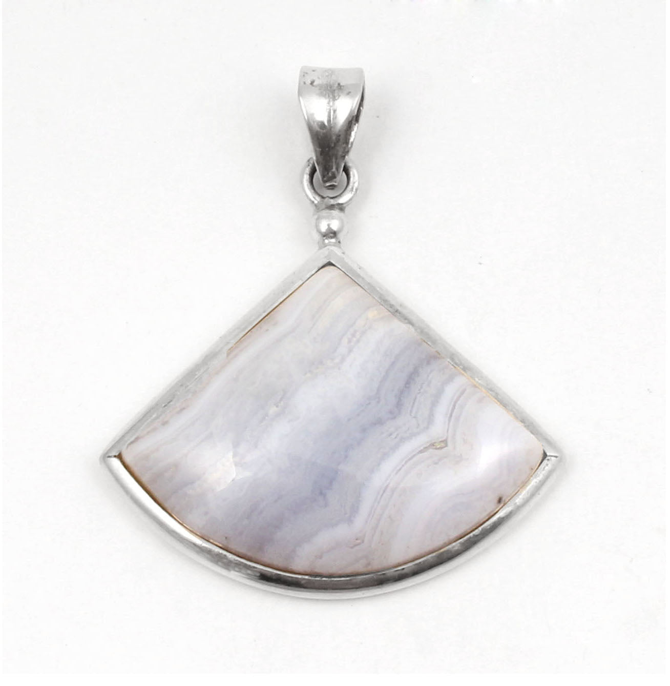 Blue Lace Agate  Sterling Silver Pendant