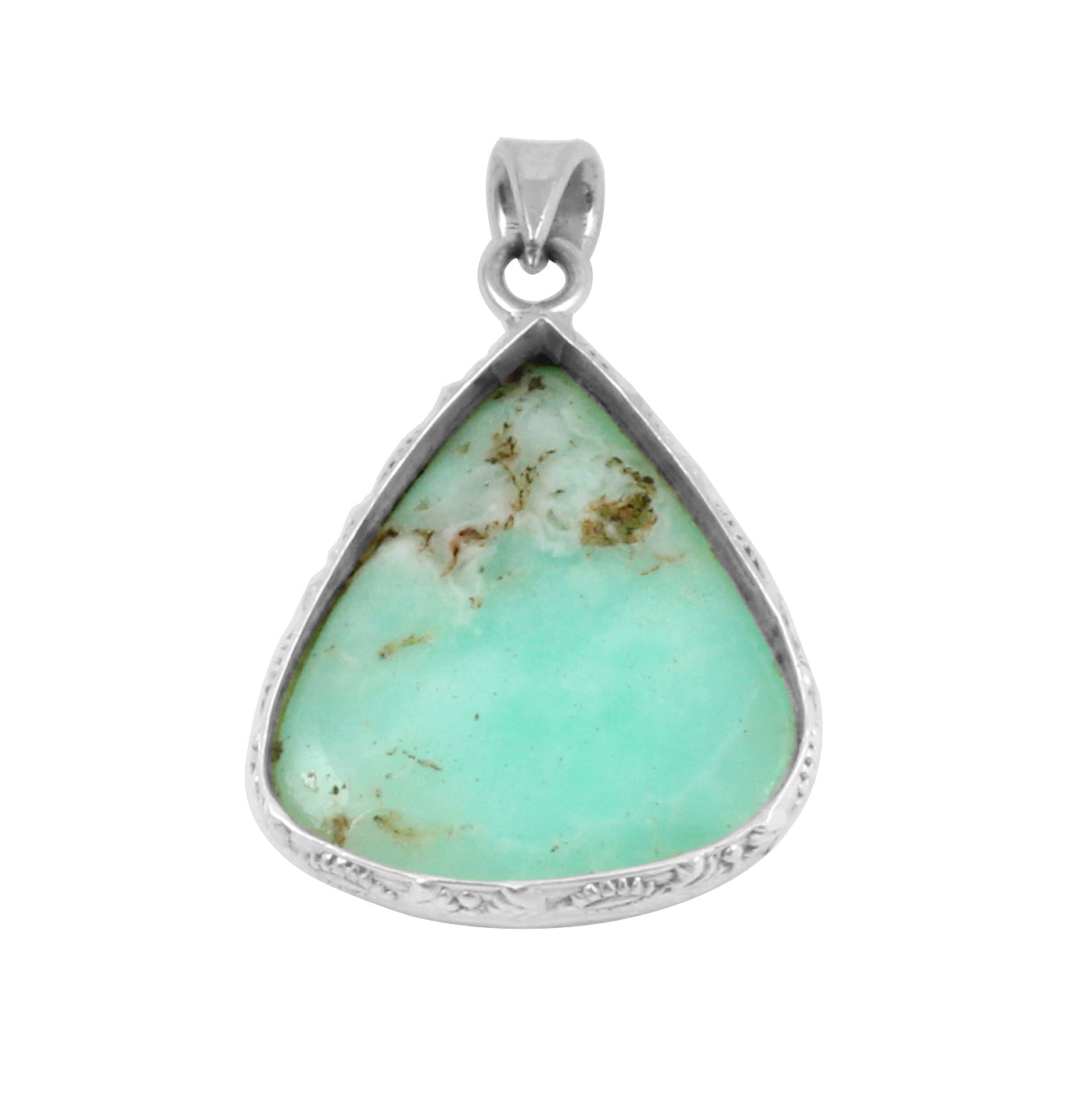 Chrysoprase Sterling Silver Pendant