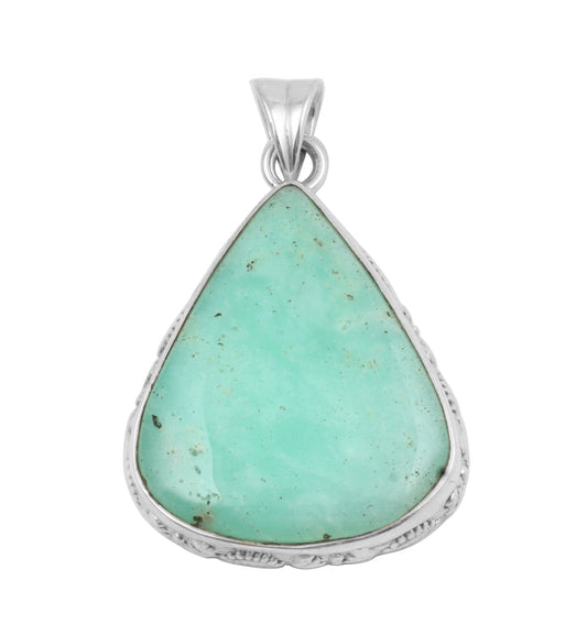 Chrysoprase Sterling Silver Pendant