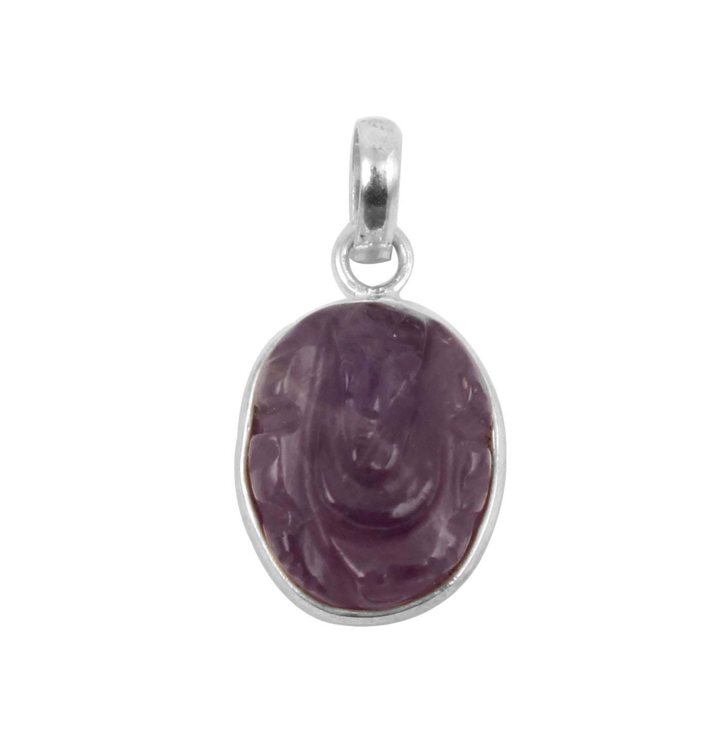 Amethyst Ganesh Sterling Silver Pendant