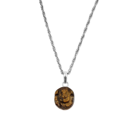 Tiger Eye Ganesh Sterling Silver Pendant