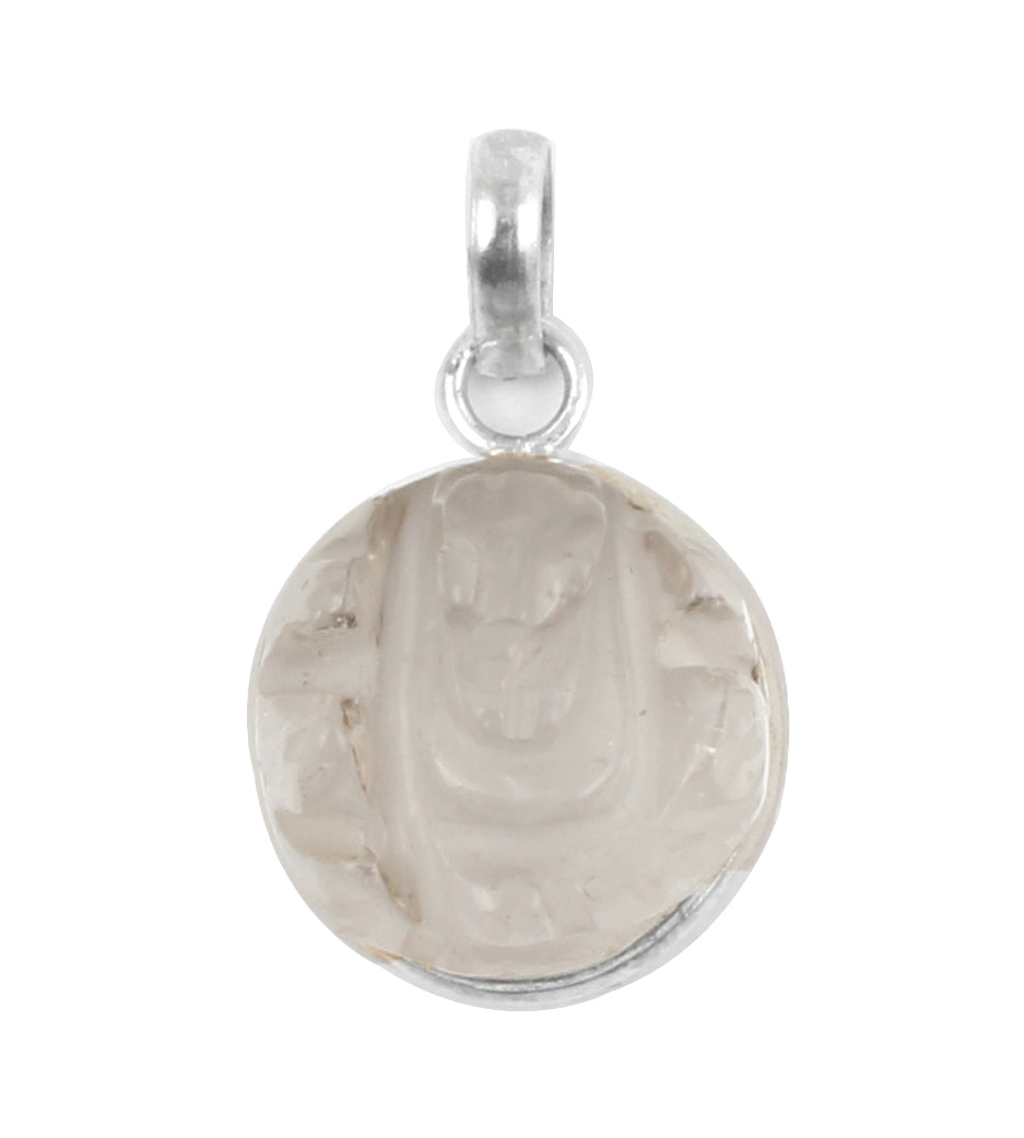 Crystal Ganesh Sterling Silver Pendant