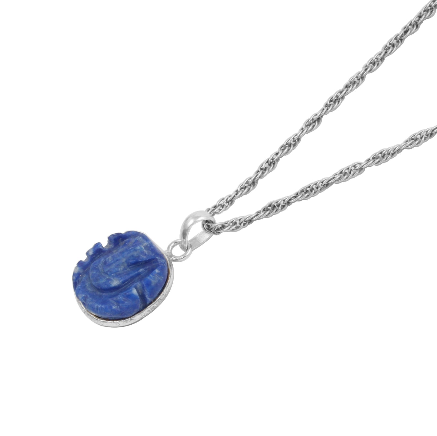 Lapis Ganesh Sterling Silver Pendant