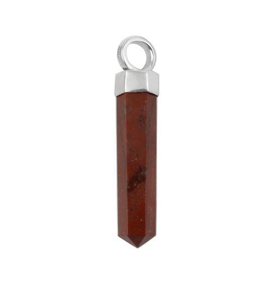Red Jasper Pencil Shape Pendant Handmade 925 Sterling Silver Jewelry
