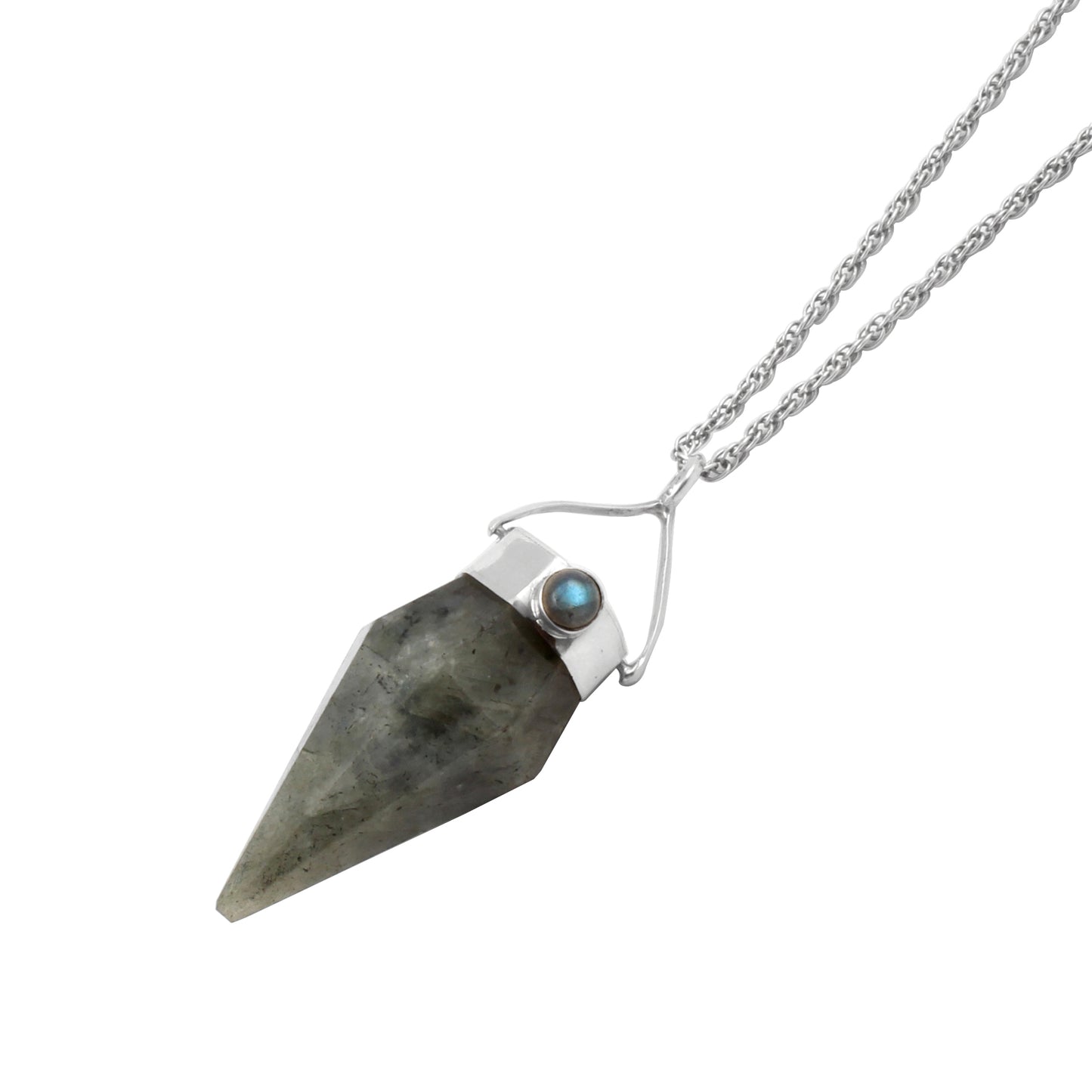 Labradorite Pencil Sterling Silver Pendant