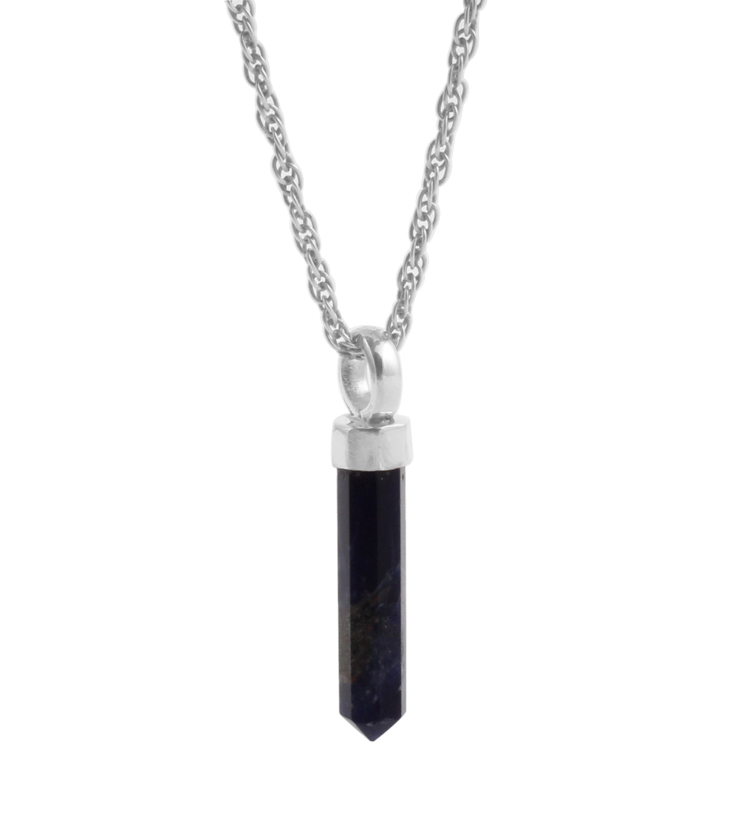 Sodolite Pencil Sterling Silver Pendant