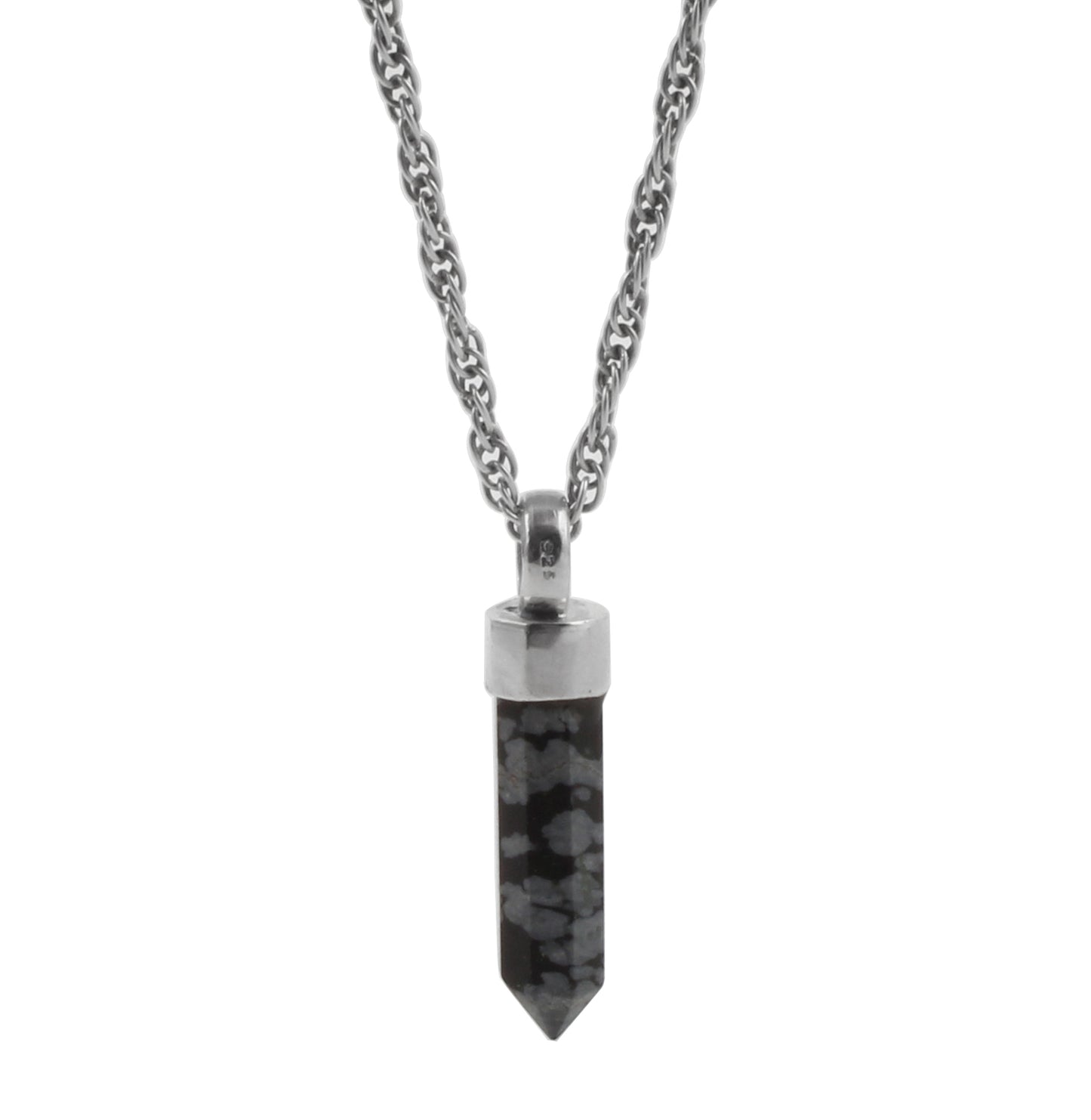 Obsidian Pencil Sterling Silver Pendant