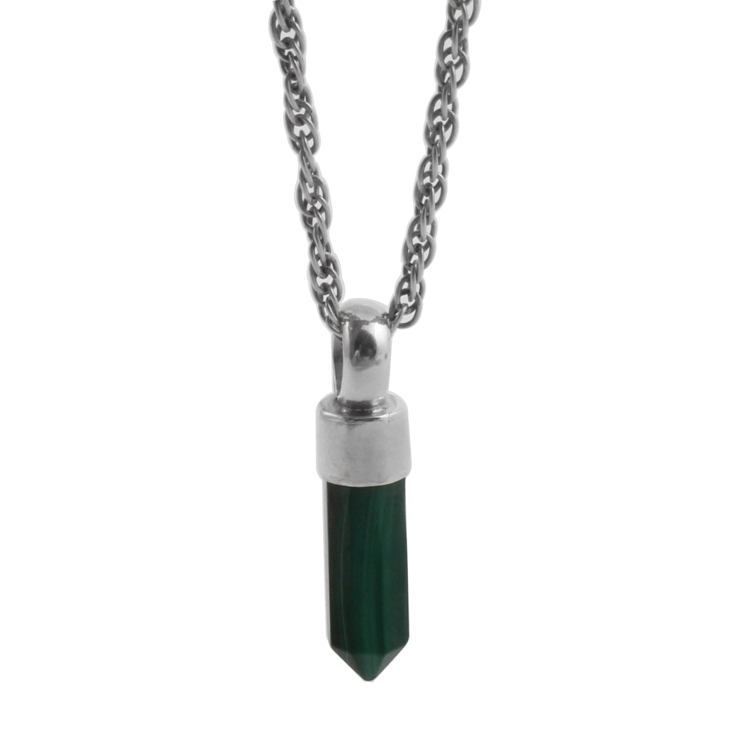 Malachite Pencil Sterling Silver Pendant