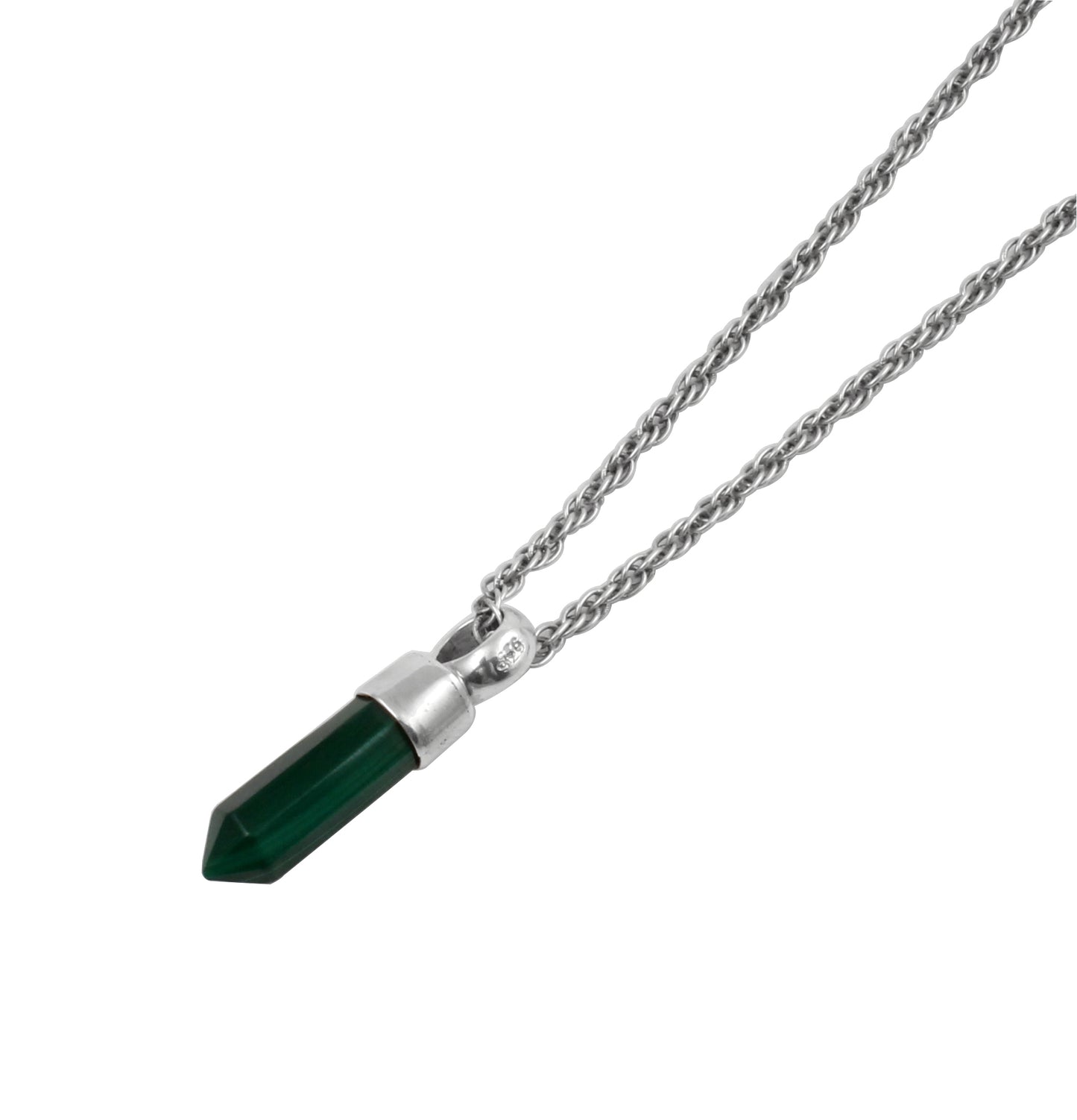 Malachite Pencil Sterling Silver Pendant