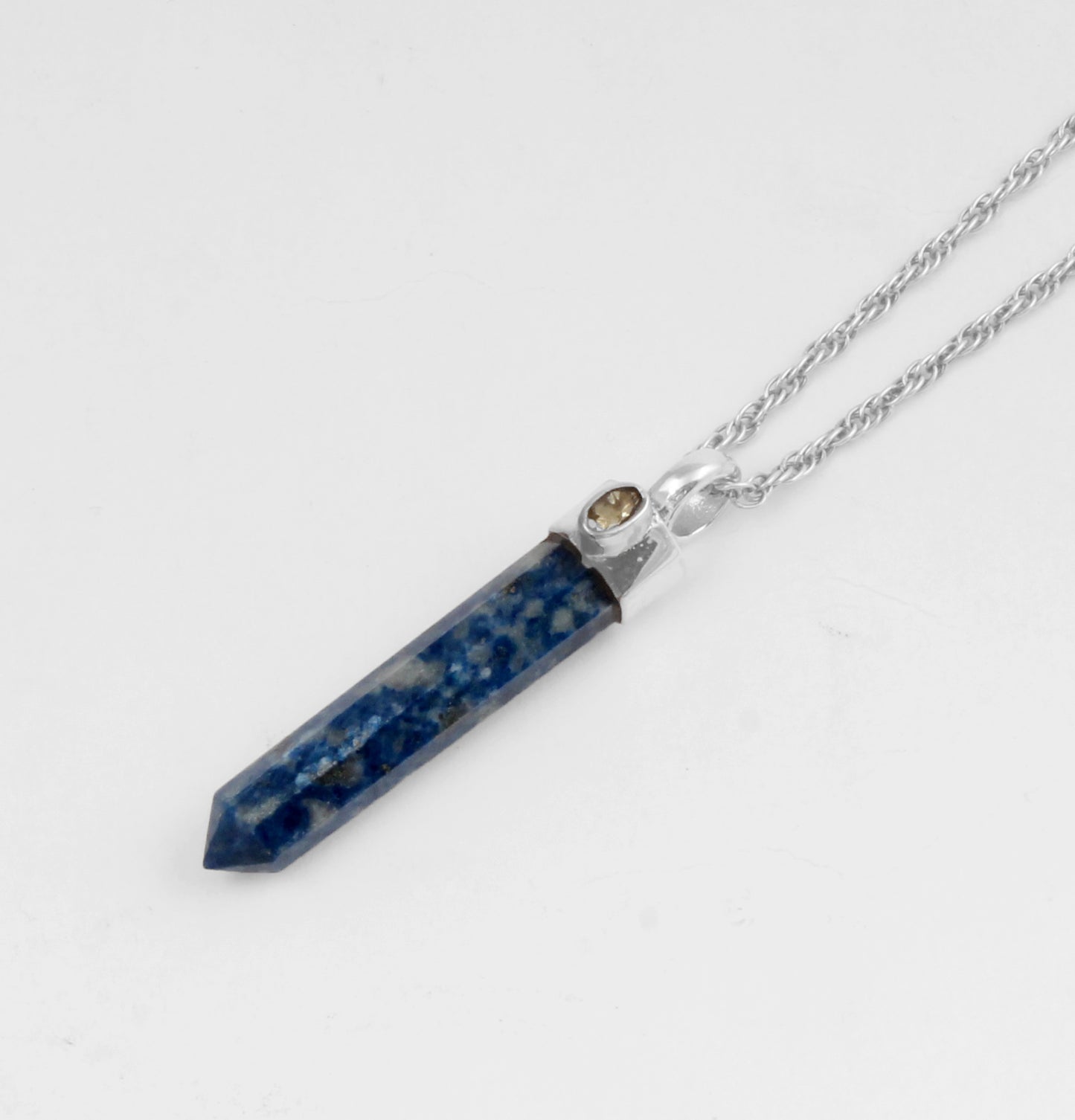 Lapis Pencil Sterling Silver Pendant