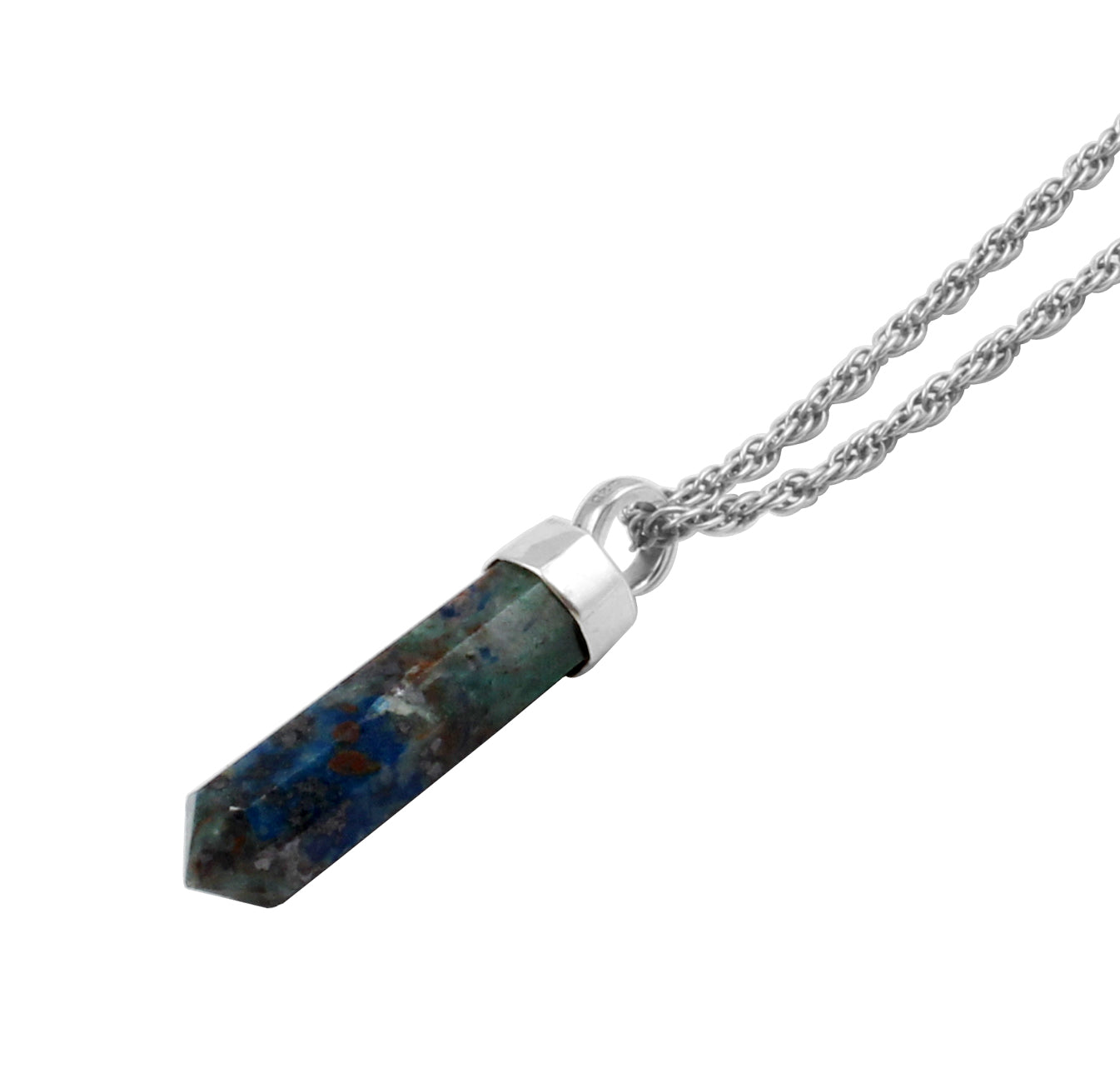 Chrysocolla Pencil Sterling Silver Pendant