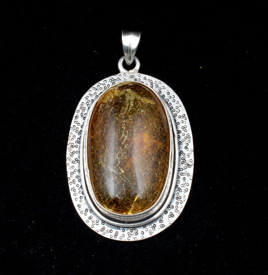 Amber Sterling Silver Pendant