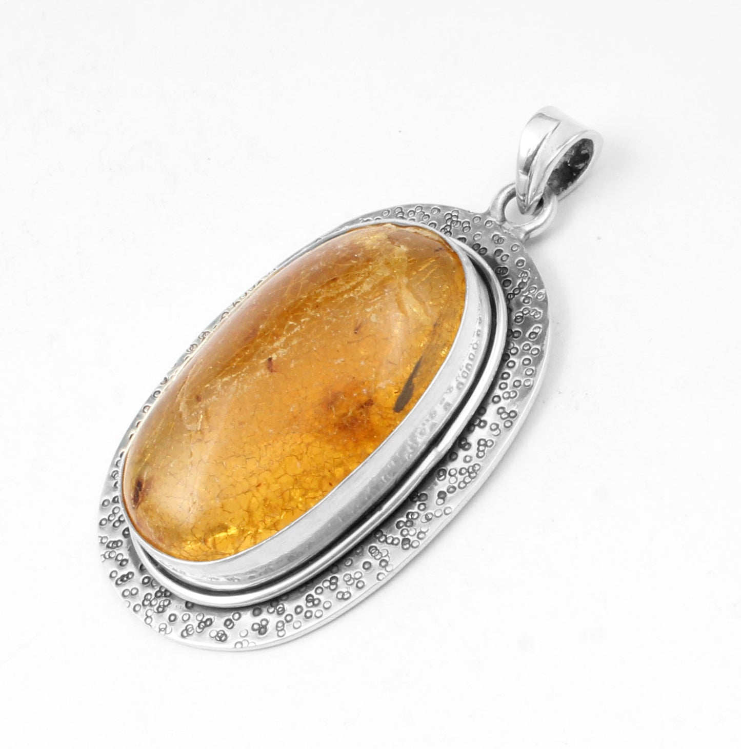 Amber Sterling Silver Pendant