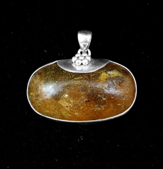 Amber Sterling Silver Pendant