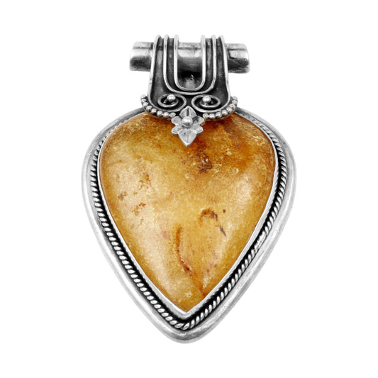 Natural Baltic Amber Pendant in 925 Sterling Silver Vintage Bohemian Jewelry Gemstone Pendant Handmade Pendant Unique Gift Idea
