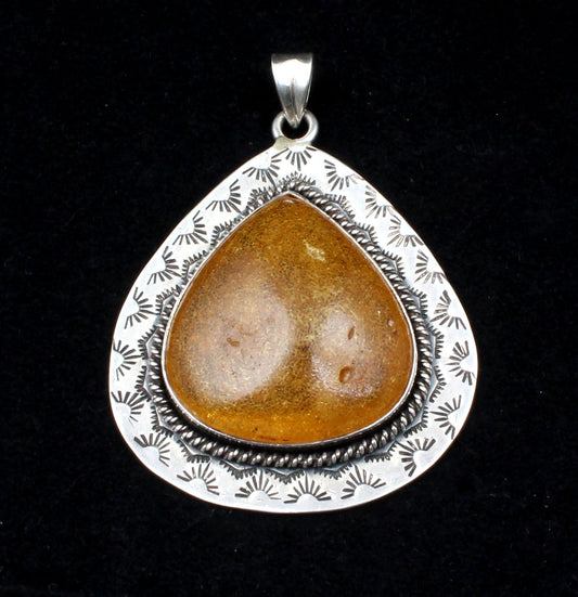 Amber Sterling Silver Pendant