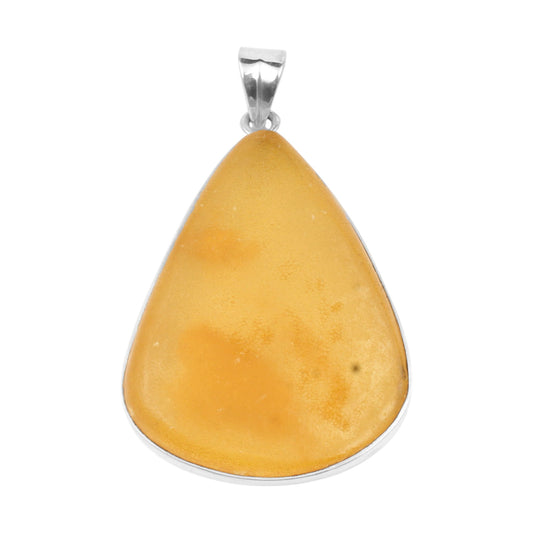 Baltic Amber Pendant 925 Sterling Silver Bohemian Jewelry Simple Gemstone Pendant Handmade Pendant