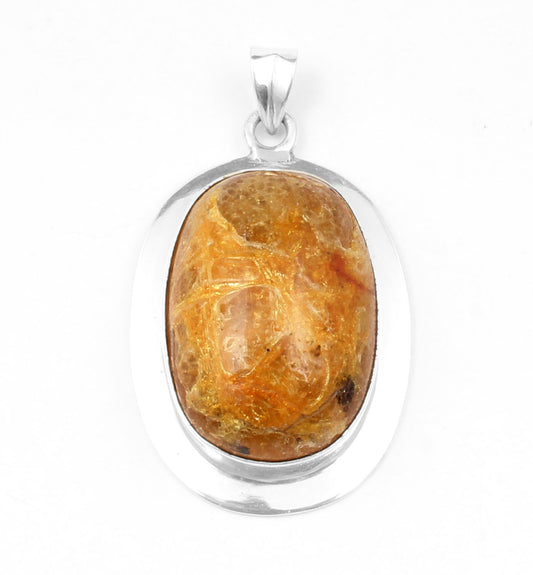 Amber Sterling Silver Pendant