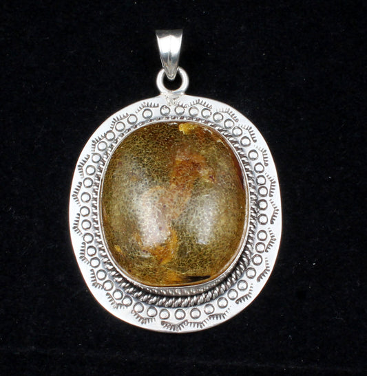 Amber Sterling Silver Pendant