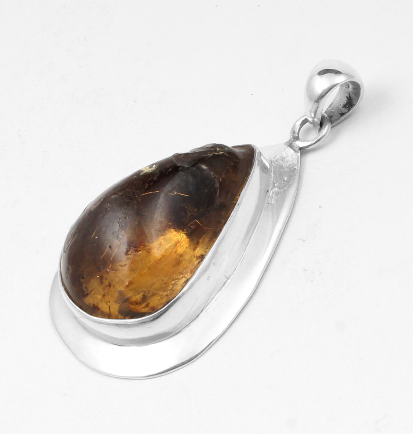 Amber Sterling Silver Pendant