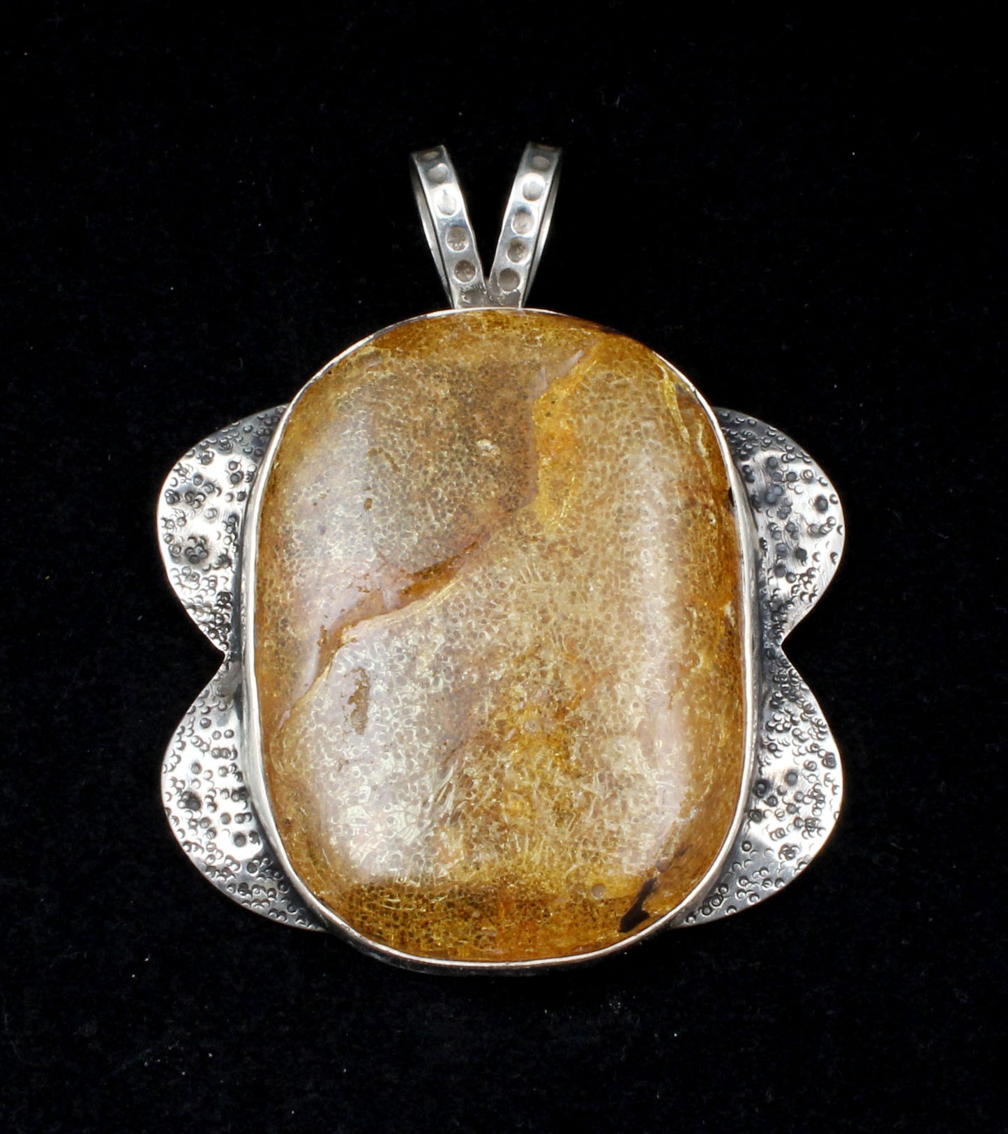 Unique Artisan Baltic Amber Pendant 925 Sterling Silver Bohemian Jewelry Chunky Gemstone Pendant