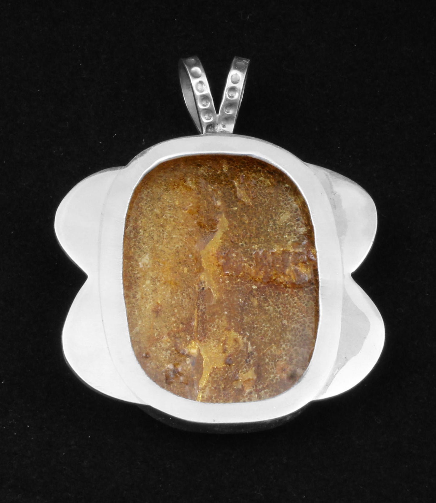 Unique Artisan Baltic Amber Pendant 925 Sterling Silver Bohemian Jewelry Chunky Gemstone Pendant