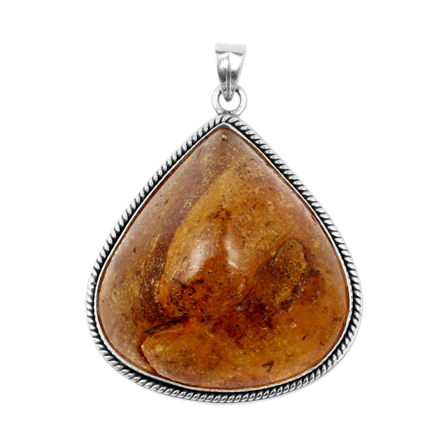 Twisted Wire Designer Natural Baltic Amber Pendant Handmade 925 Sterling Silver Loose Gemstone Jewelry