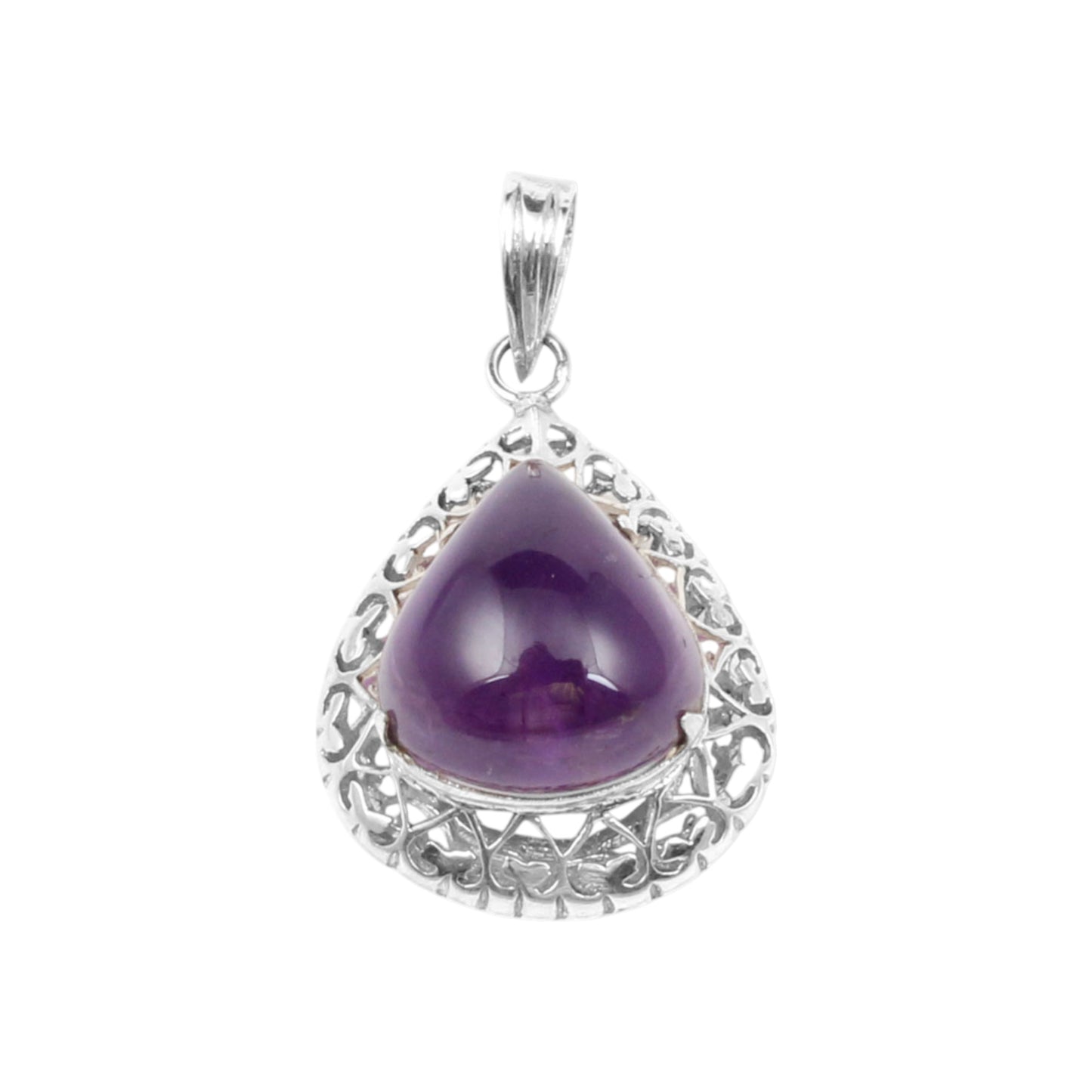Unique Artisan Amethyst Pendant Handmade Designer 925 Sterling Silver Prong Setting Pendant Jewelry