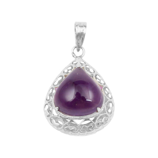 Unique Artisan Amethyst Pendant Handmade Designer 925 Sterling Silver Prong Setting Pendant