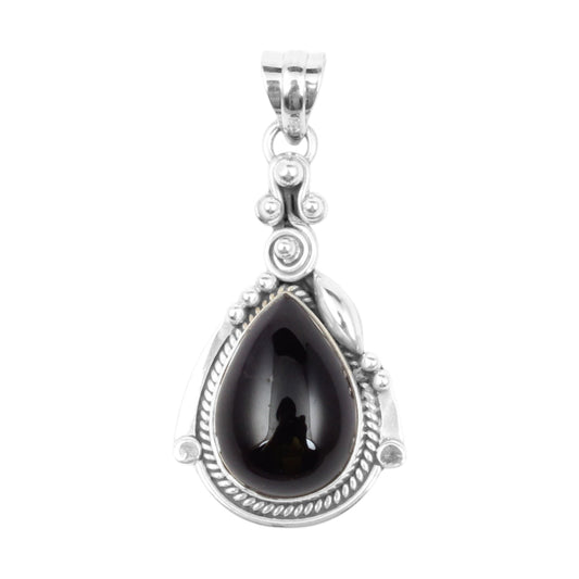 Twisted Wire Pear Amethyst Pendant 925 Sterling Silver Handmade Natural February Birthstone Pendant