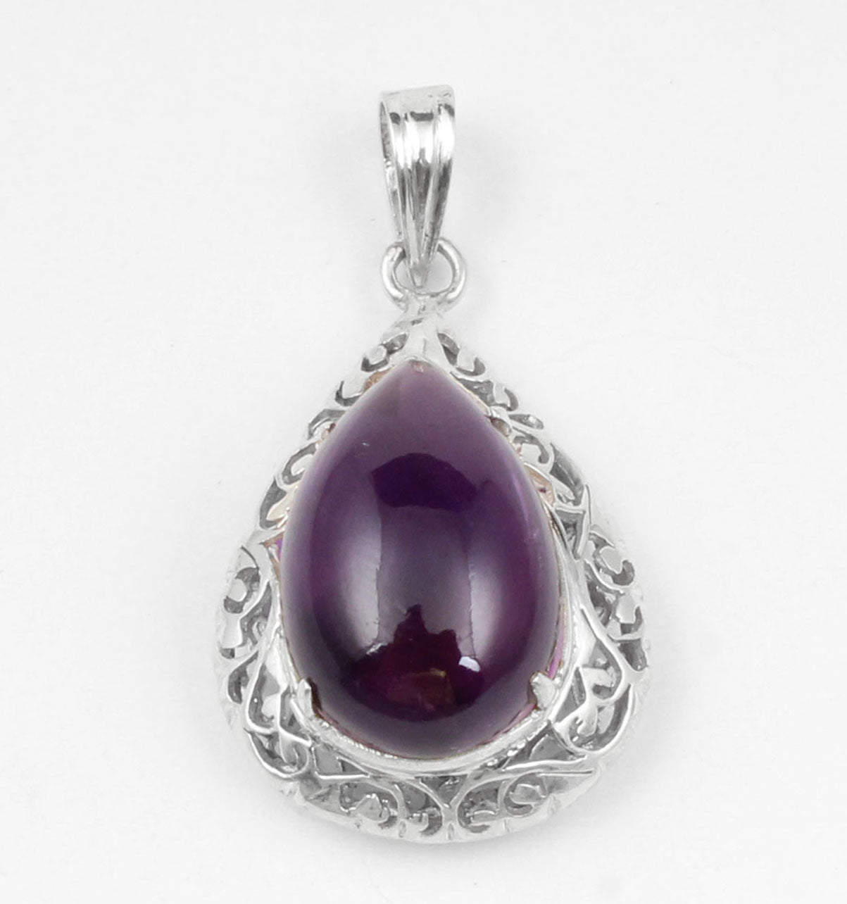 Unique Artisan Amethyst Pendant Handmade Designer 925 Sterling Silver Prong Setting Pendant Jewelry