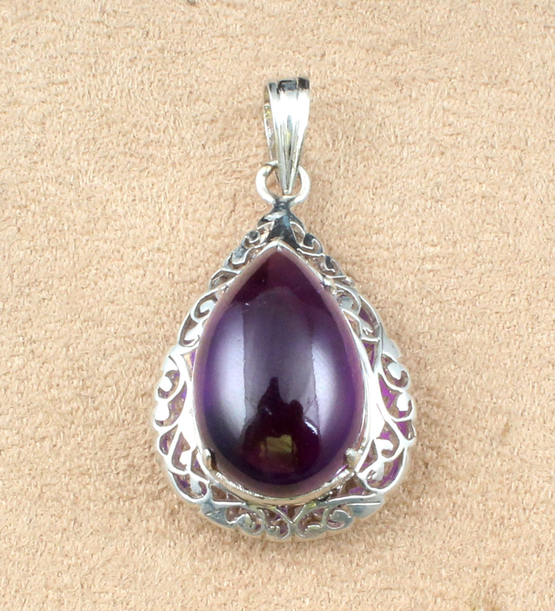 Unique Artisan Amethyst Pendant Handmade Designer 925 Sterling Silver Prong Setting Pendant Jewelry