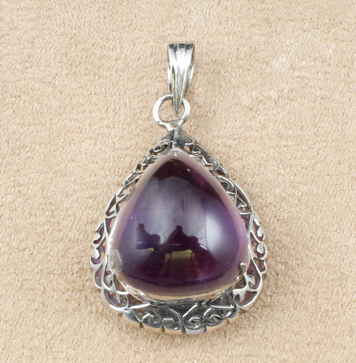 Unique Artisan Natural Amethyst Pendant Handmade Designer 925 Sterling Silver Prong Setting Pendant Jewelry
