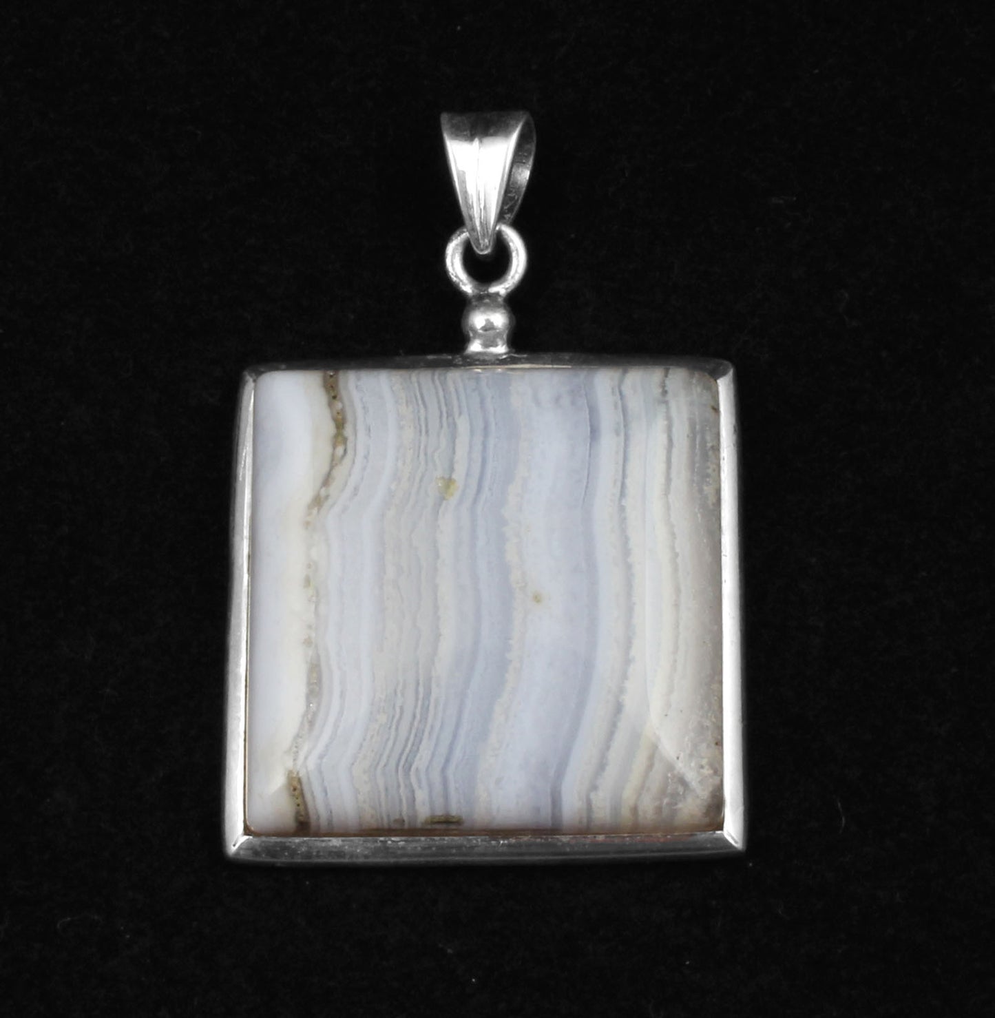 Blue Lace Agate  Sterling Silver Pendant